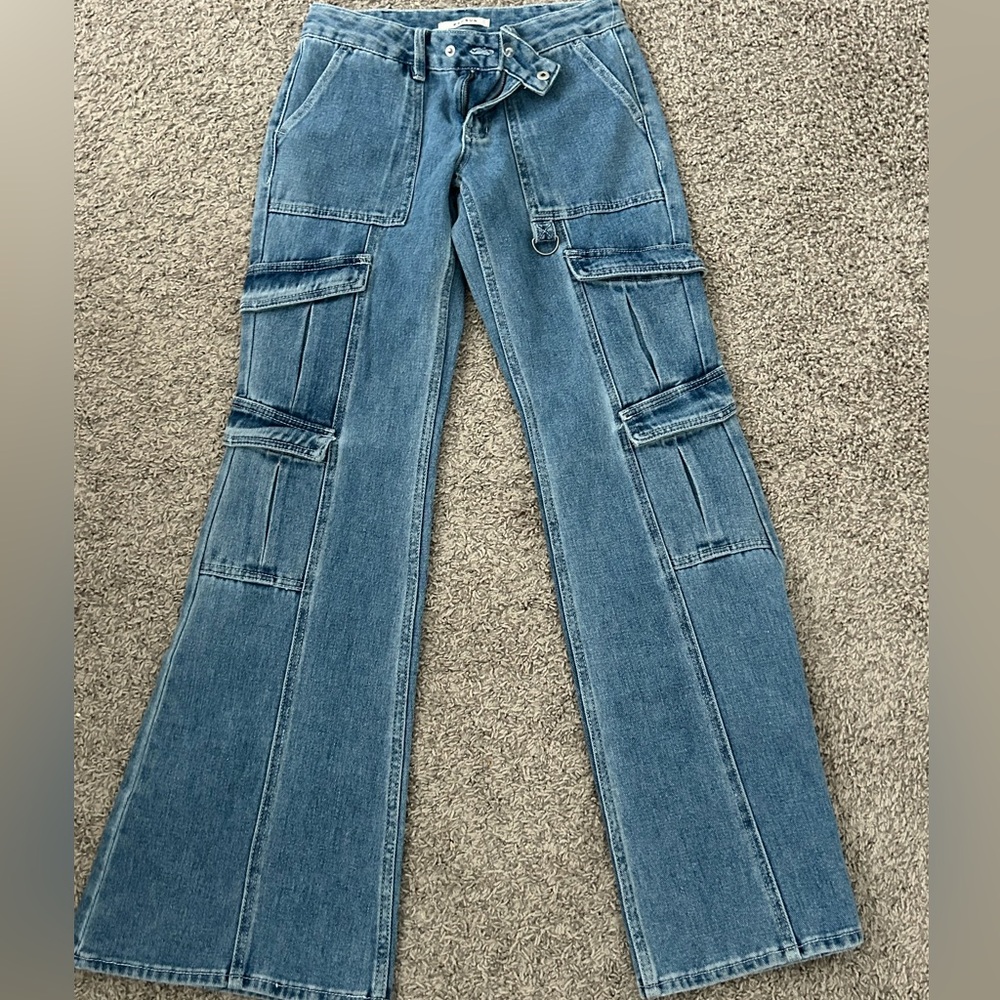 Women's Blue Cargo Jeans